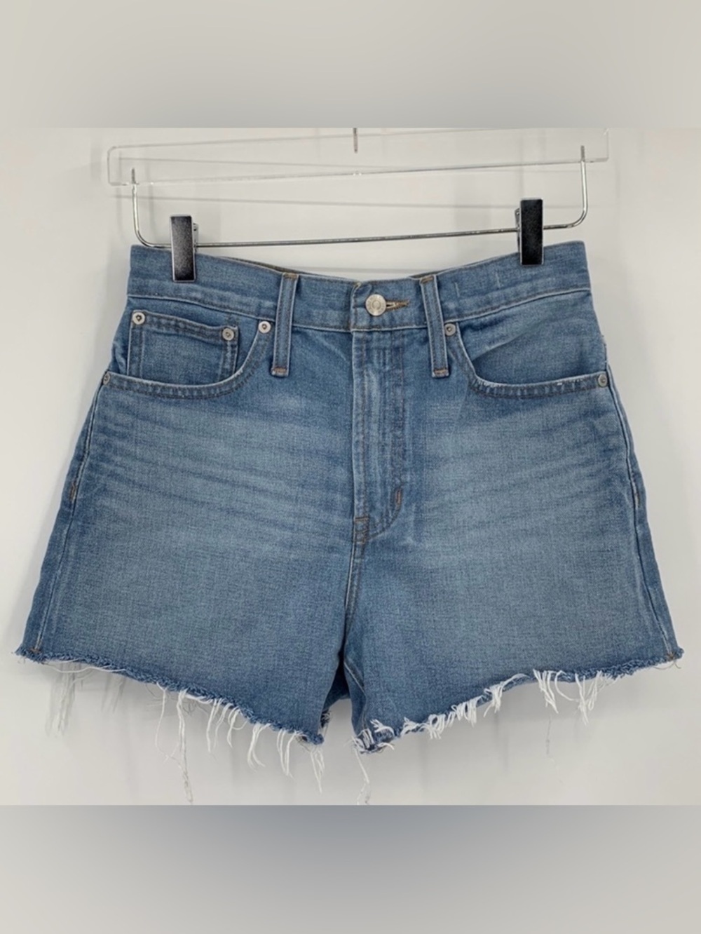 Madewell Perfect Jean shorts denim cut-off high rise cotton raw hem women 26